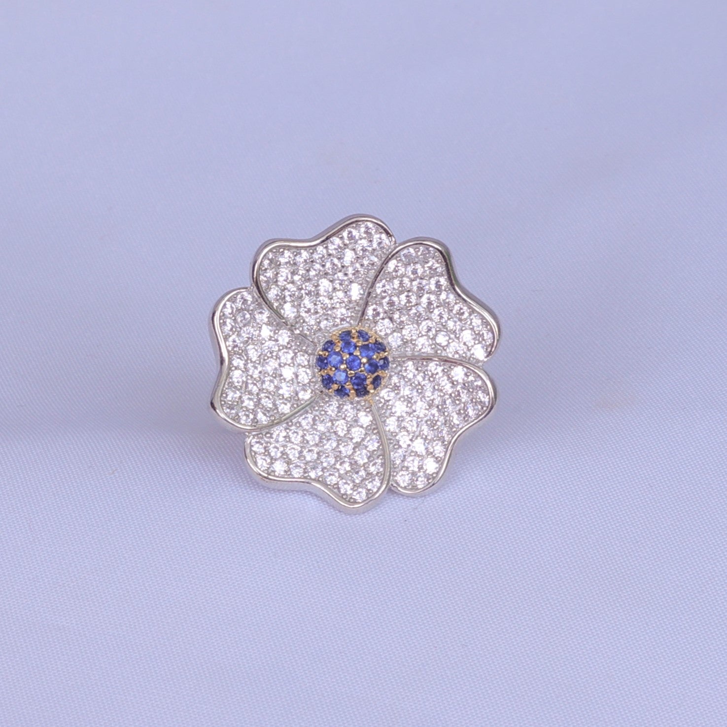 Diamond Flower 925 Sterling Silver Ring