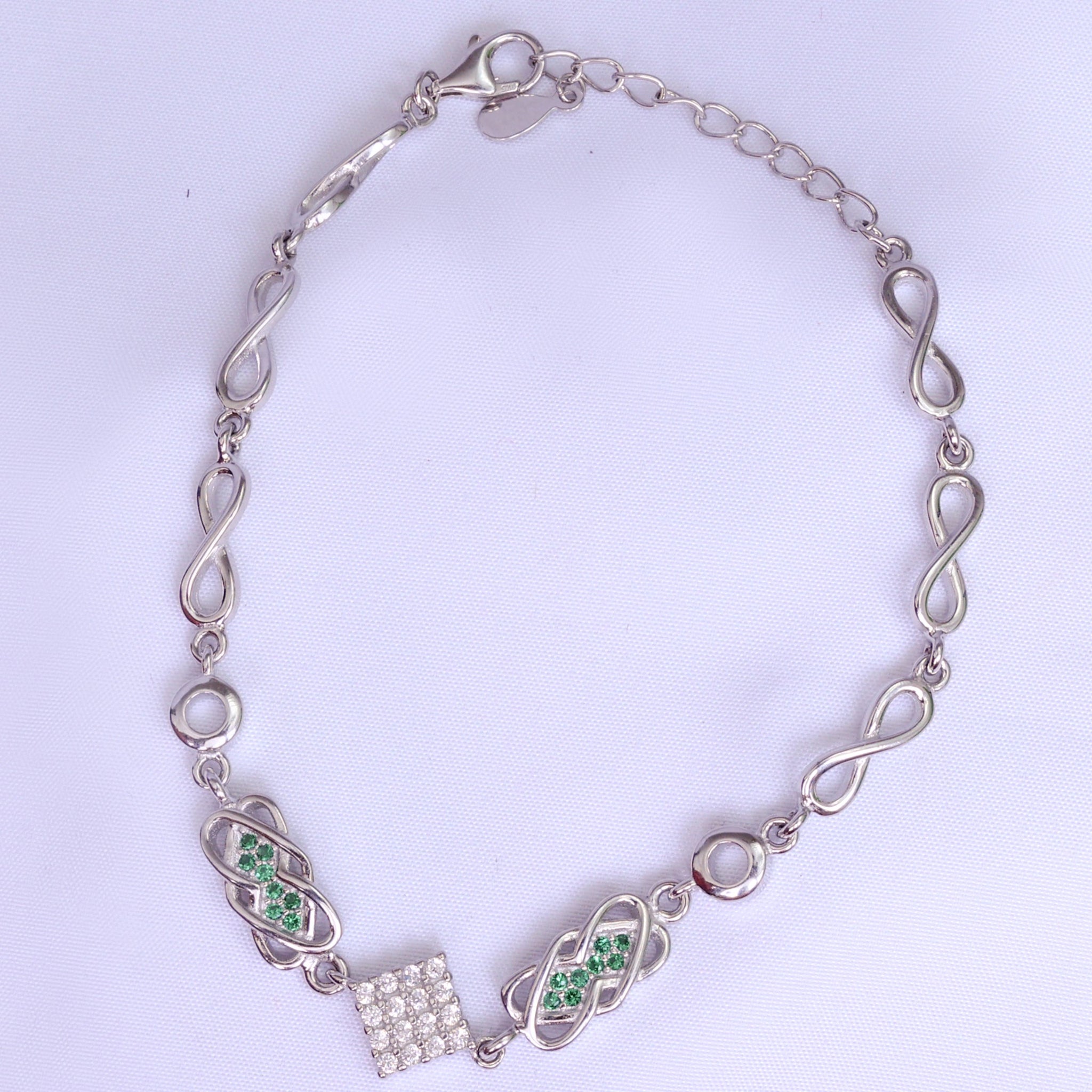 Emorias Bracelet Crystal Silver Hand Chain for Women & Girls
