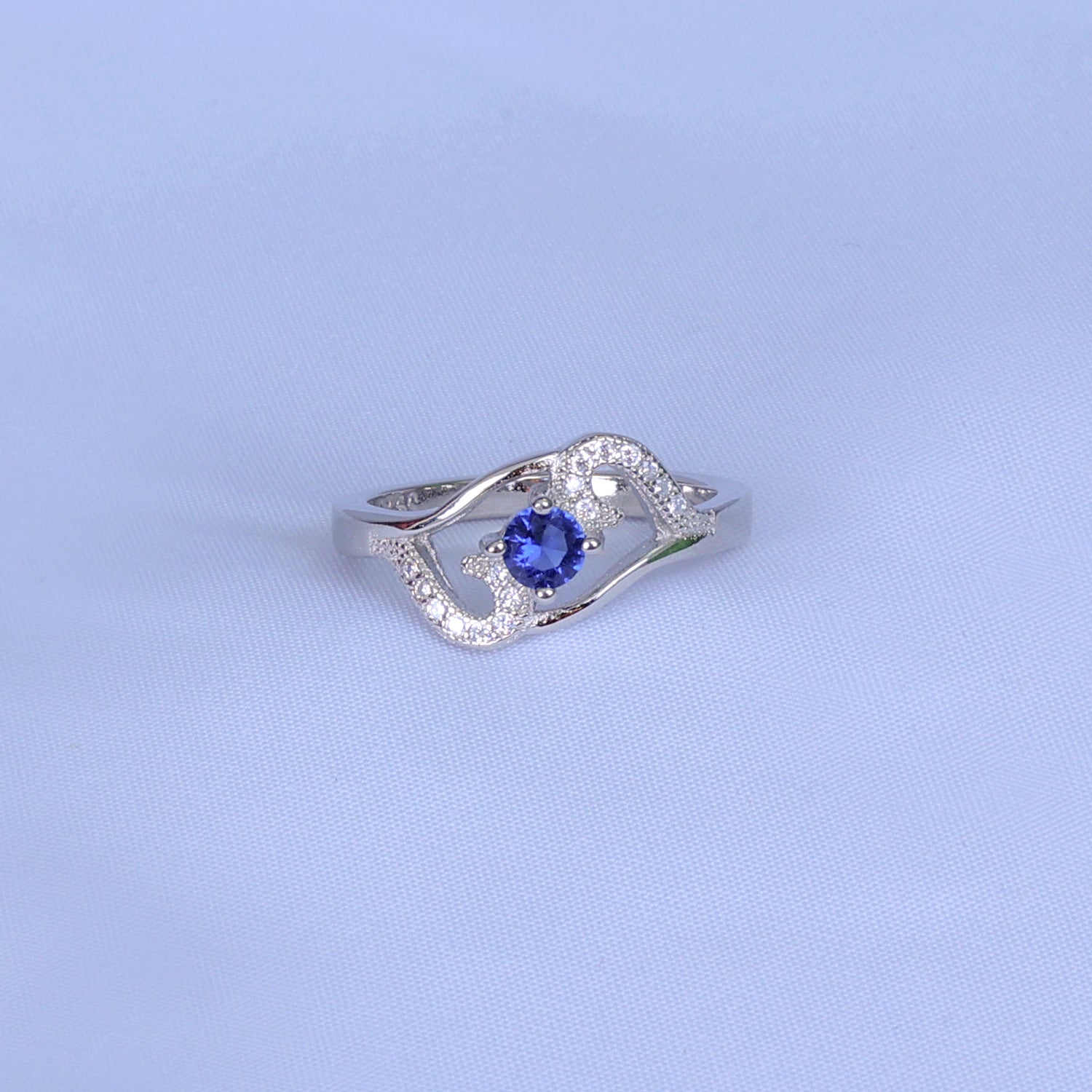 Blue Ruby Silver Ring