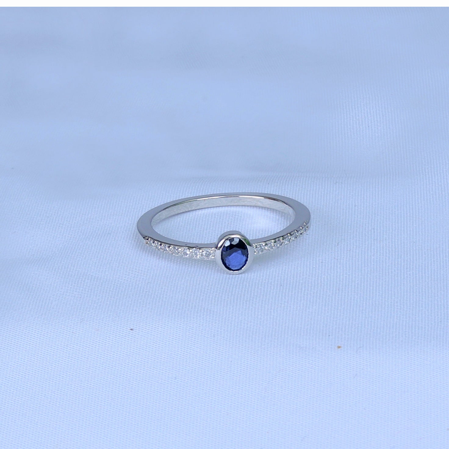 Natural Blue Sapphire Silver Ring
